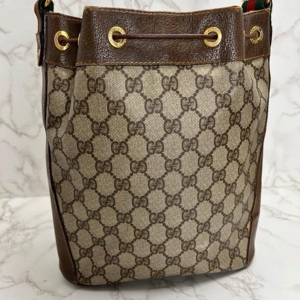 Vintage Gucci Monogram Small Drawstring Bucket - image 4